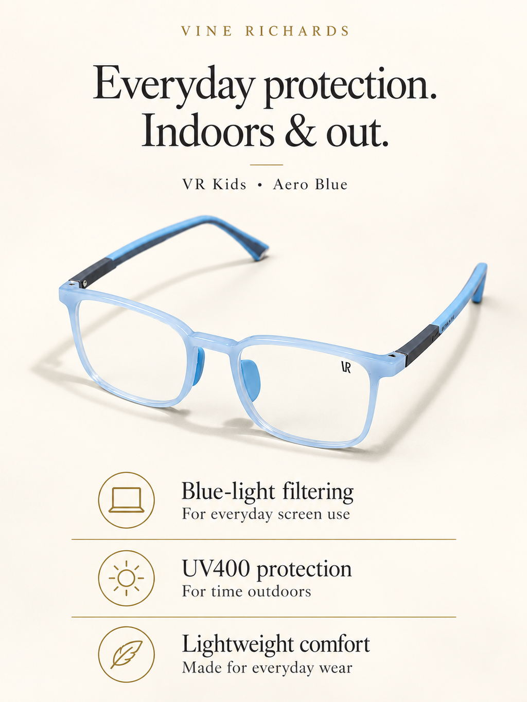 Kids Junior | Aero Blue | Kids’ Blue Block Glasses
