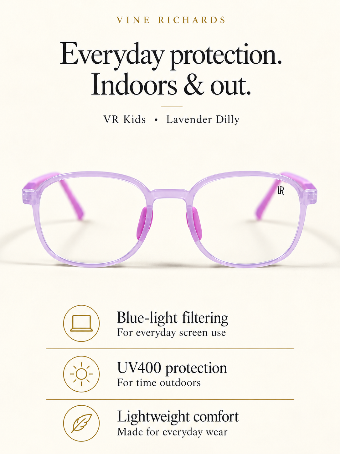 Kids Junior | Lavender Dilly | Kids’ Blue Block Glasses