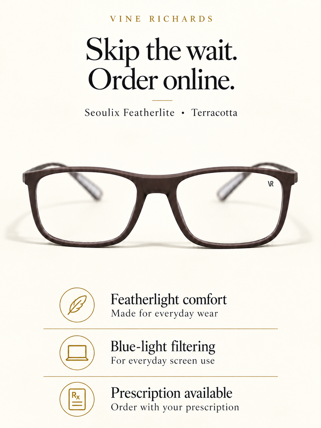 Seoulix Featherlite | Terracotta | Lightweight Blue Block Glasses